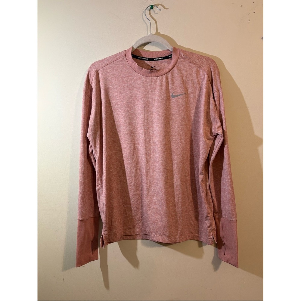 Nike Running Dri-FIT long sleeve top women's medium thumb holes dusty rose